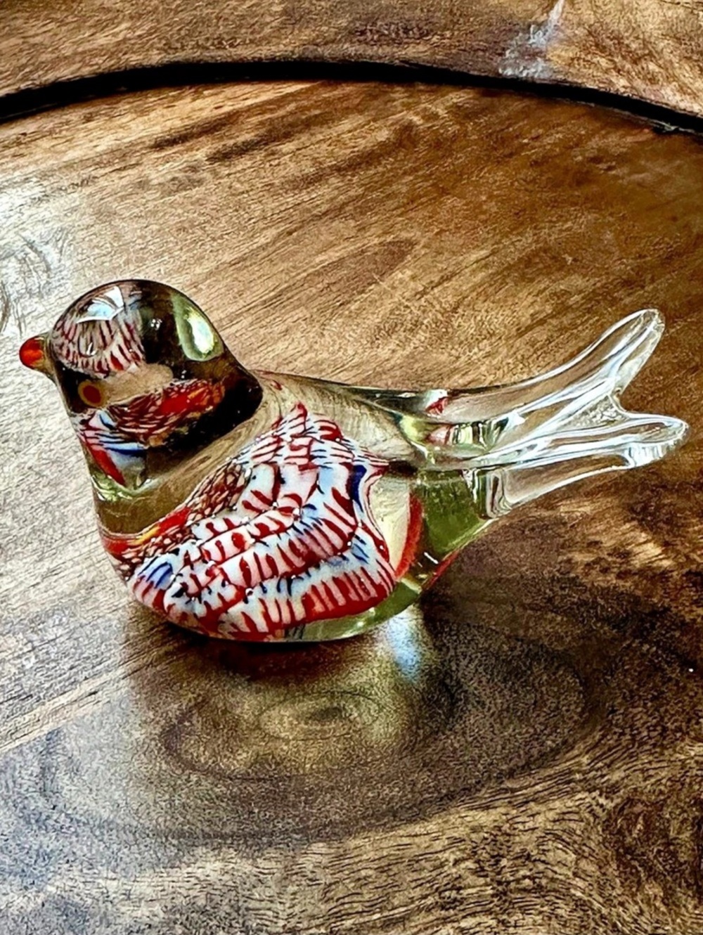 Vintage Murano Style Handcrafted Glass Millefiore Bird Sculpture